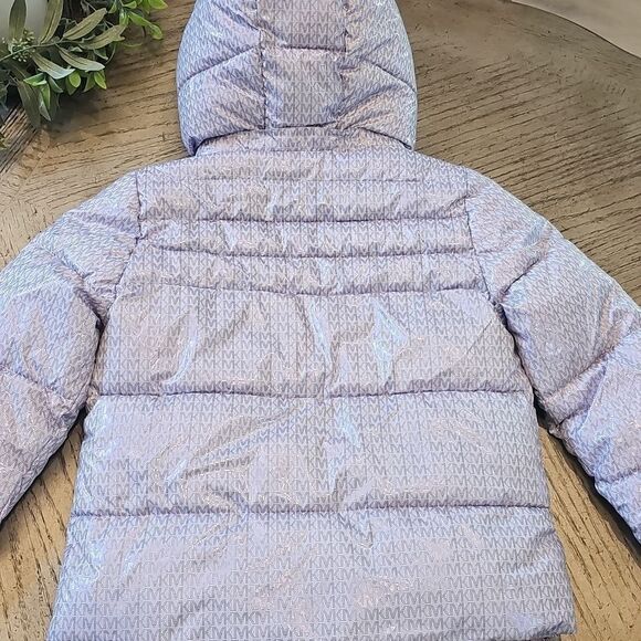 Michael Kors hooded puffer jacket size 7/8 Lilac NWT - Picture 10 of 14